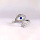 92.5 Sterling Silver Light Blue Evil Eye Protection Ring